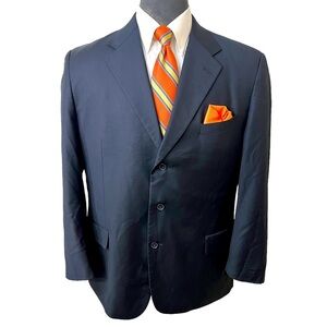 MAESTRO MENS 100% WOOL BLAZER SIZE 46R WITH DOUBLE VENTS, THREE BUTTON F…